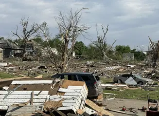 Tornado damage in Greenfield, Iowa.