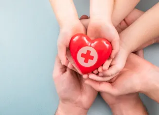 Hands holding a heart