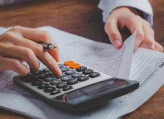 hand over a calculator