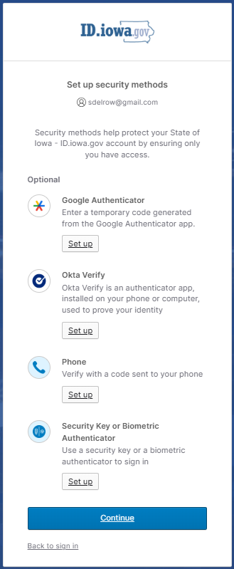 ID security setup