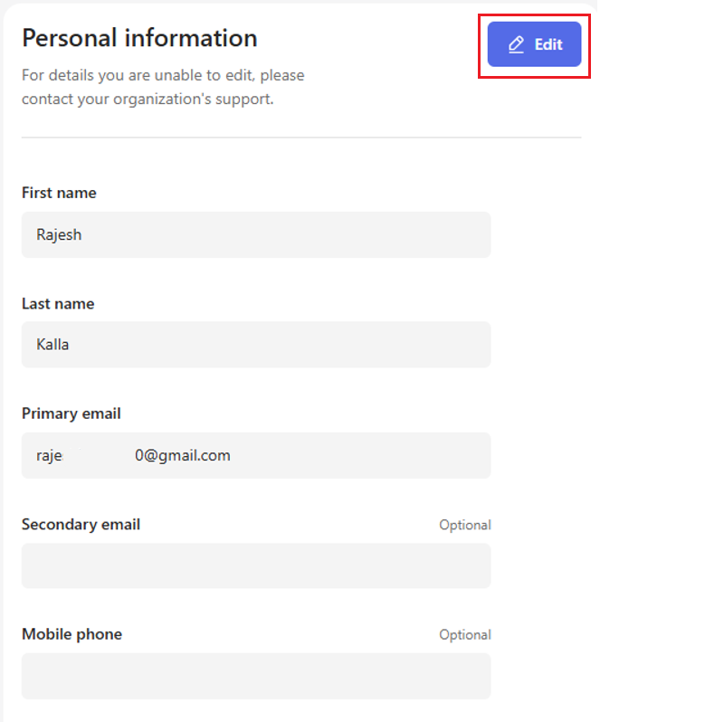 Personal information