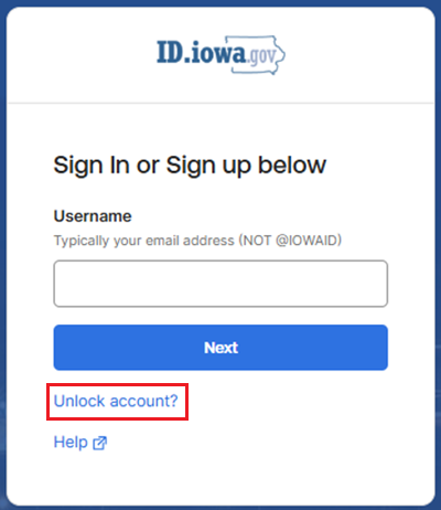 Unlock account link