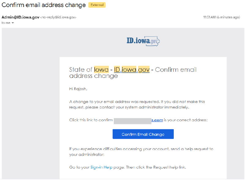 Confirm email address change